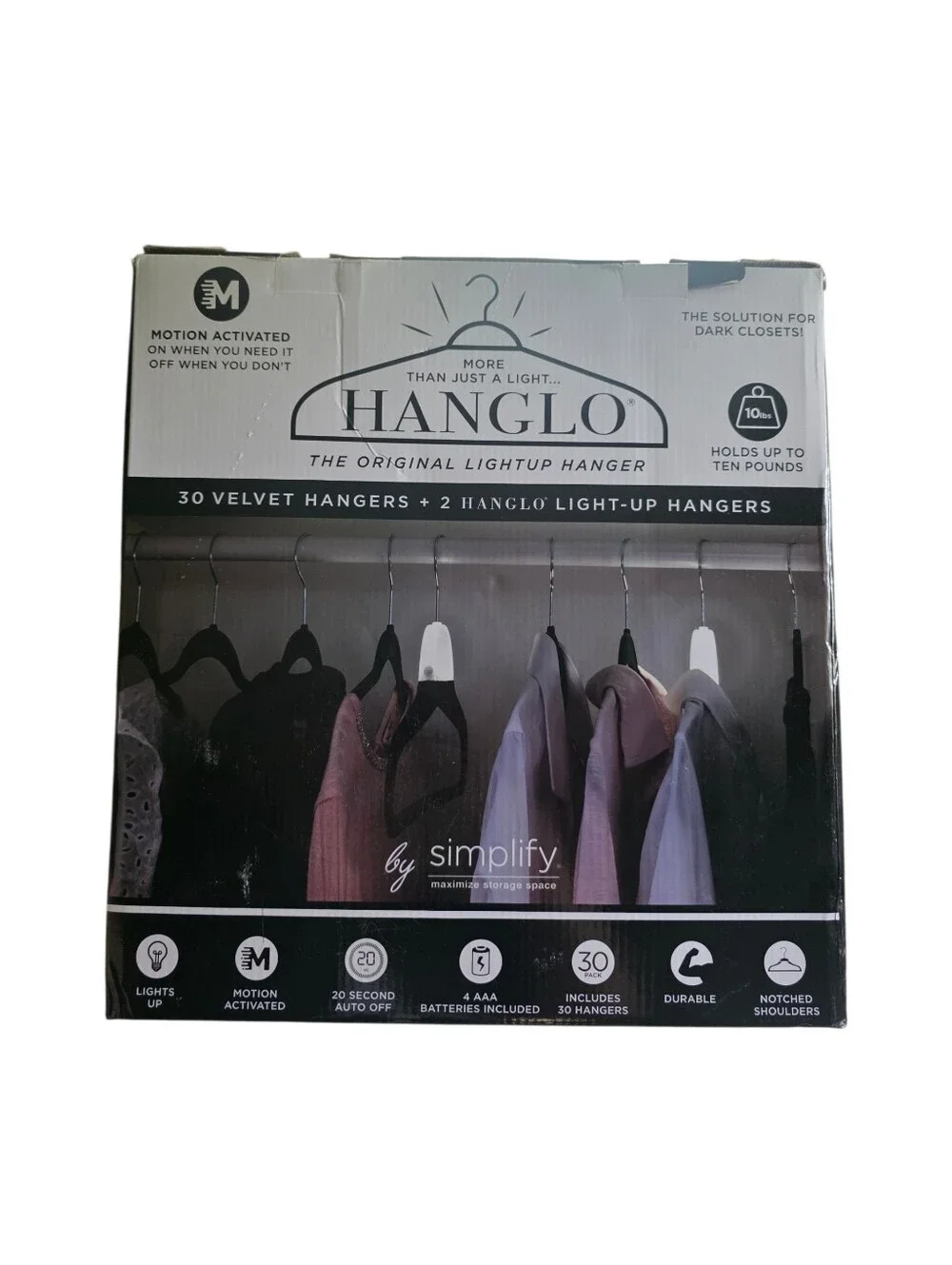 NIB! Simplify Hanglo 30 Black Velvet Hangers